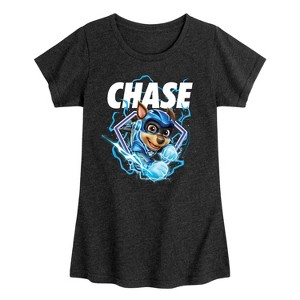 Girls' - Paw Patrol - Chase Lightning Fitted Short Sleeve Graphic T-Shirt - 1 of 4