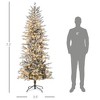 FURNIinspire Artificial Trees Tall Slim Prelit Christmas Tree With Snow Flocked Branches For Living Room, Home, Party, Green, 42.5"*42.5"*88.5" - 3 of 4
