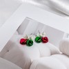 Bow & Bell Christmas Earrings: Sterling Silver Hypoallergenic Studs. - 2 of 4