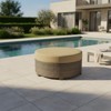 Covers&All Large Round Ottoman in Husk Wicker with Sunbrella Cushion - 2 of 4