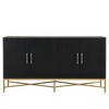 Distinctive Features of Four-Door Sideboard with Metal and Cross-Leg Design, Suitable for Living Rooms, Entrance and Study - 3 of 4