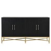 62.2"W Retro 4-Door Sideboard Buffet Servers, Storage Cabinet with Metal Handle and Cross-Leg 4S - ModernLuxe - image 4 of 4