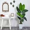 Nearly Natural 5.5-ft Travelers Palm Artificial Tree in White Metal Planter - 3 of 3