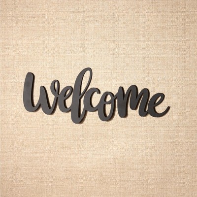 Black Metal Welcome Script Wall Art