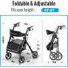 JUJABU Foldable Rollator Walker with Seat, 8'' Wheels, 6-Position Height, Aluminum & Carbon Steel - 2 of 4