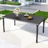 7pc Outdoor Dining Set with Steel Rectangle Table with Umbrella Hole & Padded Swivel Chairs - Captiva Designs: Rust-Resistant - 2 of 4