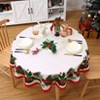 Christmas Tablecloth for Rectangle/Round Tables,Snowflake Washable Decorative Table Cover,Party Decorations for Parties Kitchen and Dining Room - 4 of 4