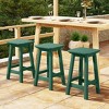 WestinTrends Malibu 24" All Weather Hdpe Outdoor Patio Square Backless Counter Stool (Set of 3) - 2 of 4