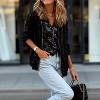 Women's Sparkly Sequin Bomber Jacket Short Zip-Up Party Evening Outerwear - 3 of 4