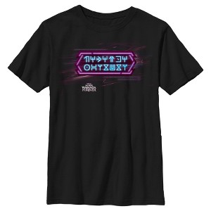 Boy's Black Panther: Wakanda Forever Neon Symbols T-Shirt - 1 of 4