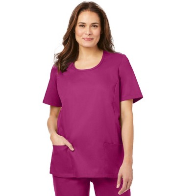 Comfort Choice Women's Plus Size Scoopneck Scrub Top