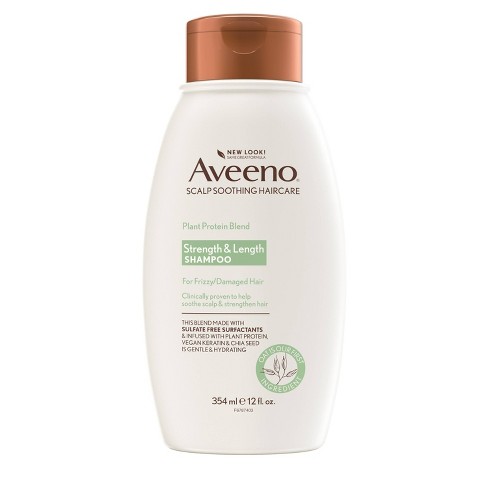 Aveeno Strength & Length Plant Protein Blend Vegan Formula Shampoo - 12 fl oz - image 1 of 4