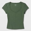 Women's Slim Fit Cap Sleeve Deep Scoop Neck T-Shirt - Wild Fable™ - 4 of 4