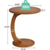FONTOI 18.9" C-Shaped End Table, Side Table with Round Bottom Shelf for Living Room, Bedroom, Small Spaces, Brown, 18.9"*23.62"*18.9" - 3 of 4