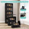 MAYEERTY 24" Side Wide 4 Tiers Plastic Folding Storage Cabinet with Magnetic Door Wheels for Living Room Black - 4 of 4