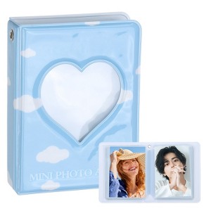 Unique Bargains PVC Portable Love Heart Hollow Design DIY 3 Inch Photocard Binder 40 Photos 1 Pc - 1 of 3
