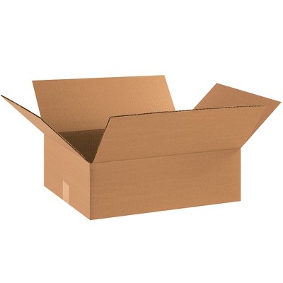 The Packaging Wholesalers Flat Corrugated Boxes 18" x 14" x 6" Kraft 25/Bundle BS181406