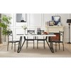 Ridstar Rectangular Large Dining Table with Adjustable Legs For Dining Room & Living Room-White - 3 of 4