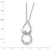 Black Bow Jewelry Rhodium Plated Sterling Silver & CZ Tears to Share Necklace, 18 Inch - 2 of 4