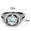 Slickblue Women's Stainless Steel Halo Ring, Round 8mm Clear CZ Center, Polished Silver Tone, No Plating, size 5-10 - 2 of 4