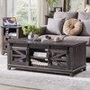 OKD 48'' Farmhouse Coffee Table with Storage & Sliding Barn Doors - 2 of 4