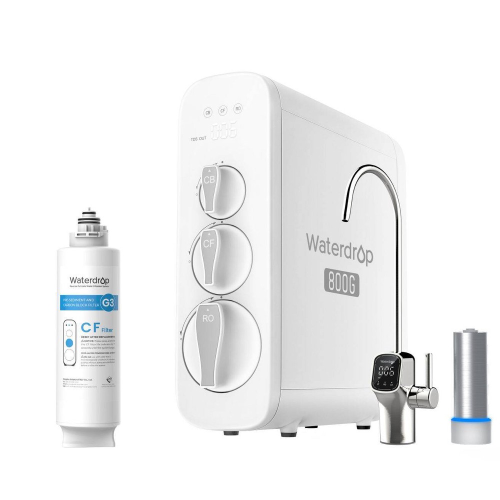 Waterdrop G3P800 Reverse Osmosis System, 800 GPD, Tankless Under Sink, 1 Extra CF Filter