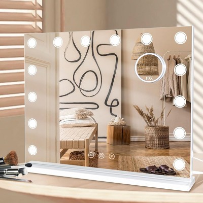 Slimoon Hollywood Vanity Mirror 14 Dimmable LED Lights with Detachable Mirror White