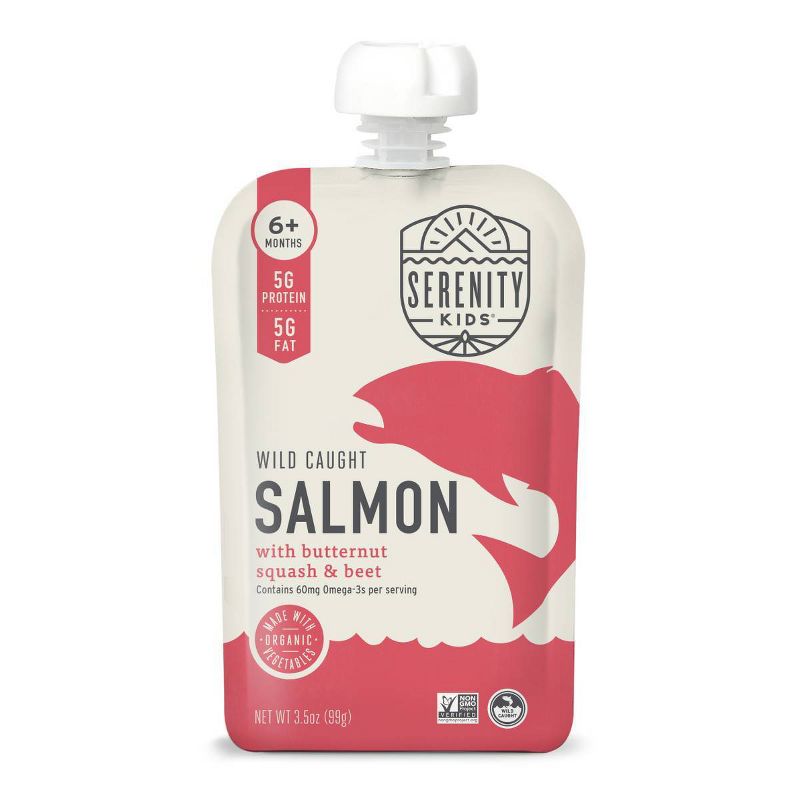 Serenity Kids Wild Caught Salmon with Organic Butternut Squash &#38; Beet Baby Meals - 3.5oz, 1 of 9