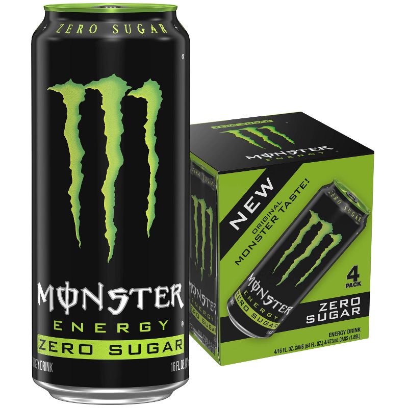 Monster Energy Zero Sugar Energy Drink - 4pk/16 fl oz Cans, 1 of 4