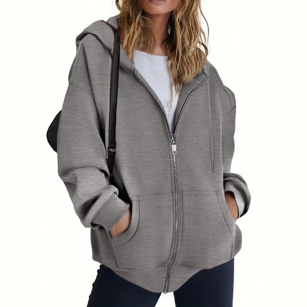 Sudadera con capucha y cremallera para mujer Zeagoo, chaqueta de forro polar, sudadera oversized