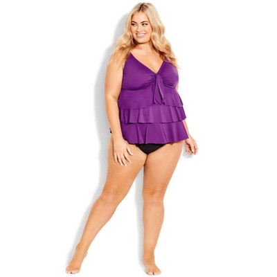 Avenue Ruffled Tankini Top