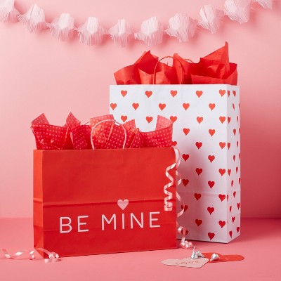 15.75"x12"x0.2 6" XL Valentine's Day Be Mine Gusset Gift Bag - Spritz™