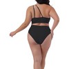 Agnes Orinda Women's Plus Size High Waisted Two Piece One Shoulder Keyhole Swimsuit Bathing Bikini Suits - 4 of 4