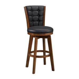 NicBex Dining Chairs Set of 2 Swivel Counter Height Chairs with Button-Tufted and Back Chestnut Finish Solid Wood for Kitchen,Brown - 1 of 4