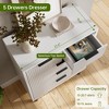 Fluted 5 Drawer Dresser for Bedroom, Modern Tall Chest of Drawers with Metal Legs, Wooden Drawer Chest Storage Cabinet - 4 of 4