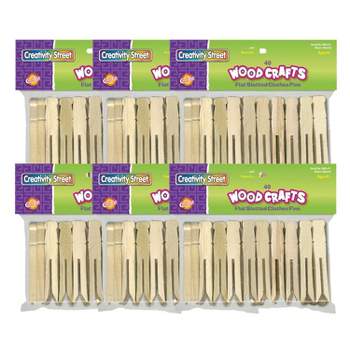 Creativity Street Wood Slotted Flat Clothespin, 3-3/4 in, Natural, Pack of  40