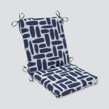 Baja Nautical Squared Corners Outdoor Chair Cushion Blue - Pillow Perfect