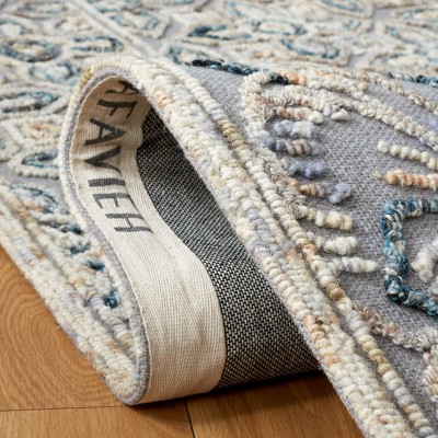 Hand-Tufted Grey and Beige Wool Rectangular Area Rug