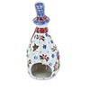 Blue Rose Polish Pottery Winter Bouquet Tall Snowman Luminary - 2 of 2