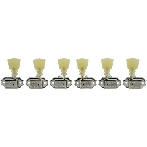 Kluson 3 Per Side Deluxe Series Pearl Double Ring Double Line Logo Tuning Machines Nickel - 1 of 1