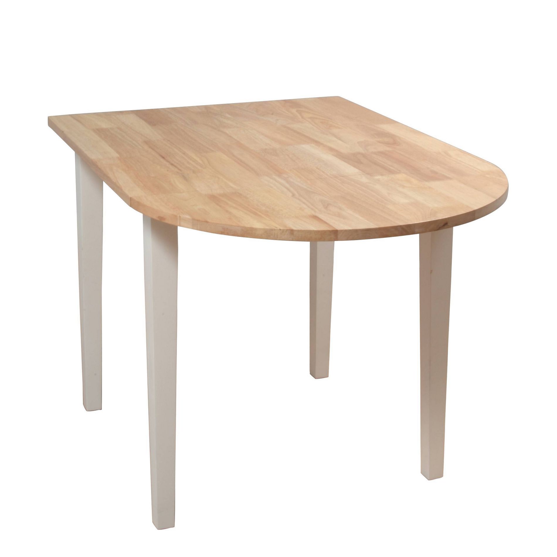 Buylateral 30" Seats 2 Tiffany Drop Leaf Compact Dining Table Natural/White: Hardwood Frame, Satin Finish, Seats 2