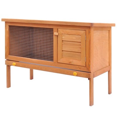 vidaXL Chicken Cage Gray 66.9 in.x31.9 in.x43.3 in. Solid Pine & Fir Wood