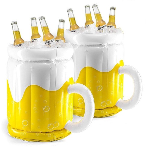 Top Race 2 Pack Inflatable Beer Mug Coolers for Parties, Pool & Spongebob  Parties