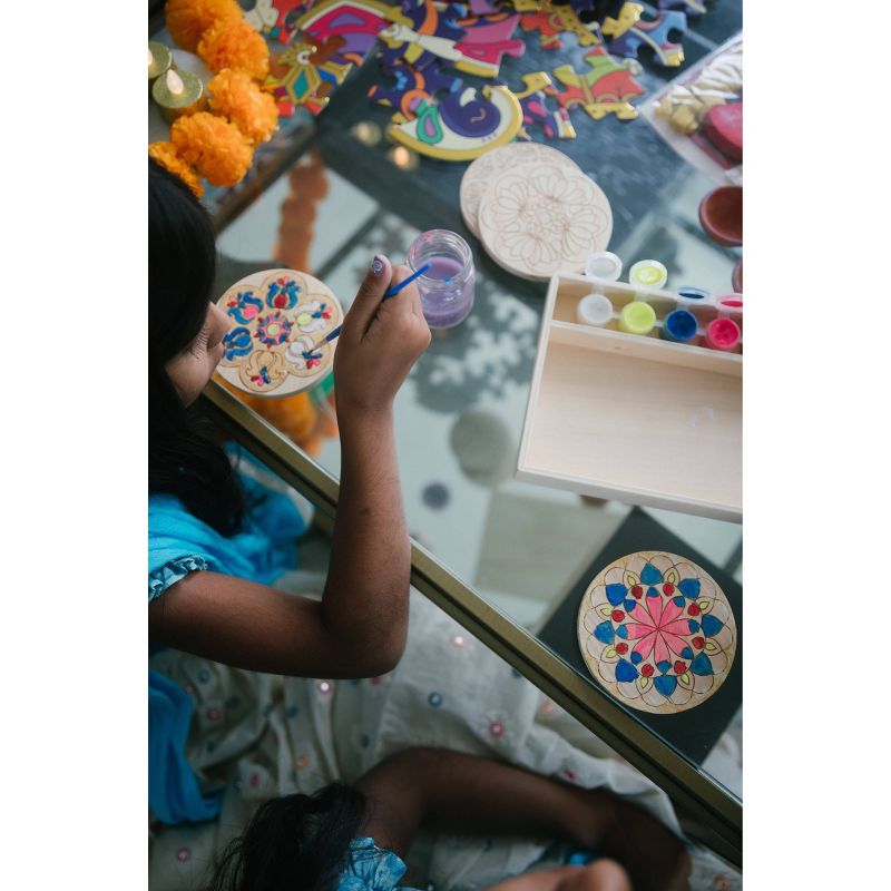Kulture Khazana Make your own Rangoli Mandala Coasters Kit, 5 of 9