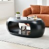 NicBex Modern Oval Coffee Table for Living Room,2-Layer Fiberglass Center Table,Simple Living Room Furniture - 2 of 4