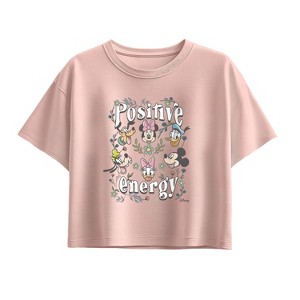 Girls' Disney Positive Energy Short Sleeve Boxy Graphic T-Shirt - Light ...