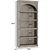 68.7" Tall 5-Tier Arched Bookcase, Wooden Curved Storage Rack - 2 of 4