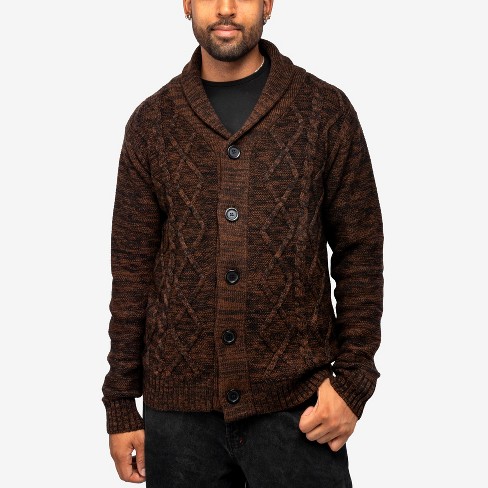 X Ray Men's Herringbone Cardigan Sweater : Target