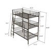 RISOKEYS Triple Bunk Bed for Kids w/ Dual Ladders & Guardrails | Heavy-Duty Steel,Space-Saving Convertible Metal Frame Noise-Reduced Design - 3 of 4