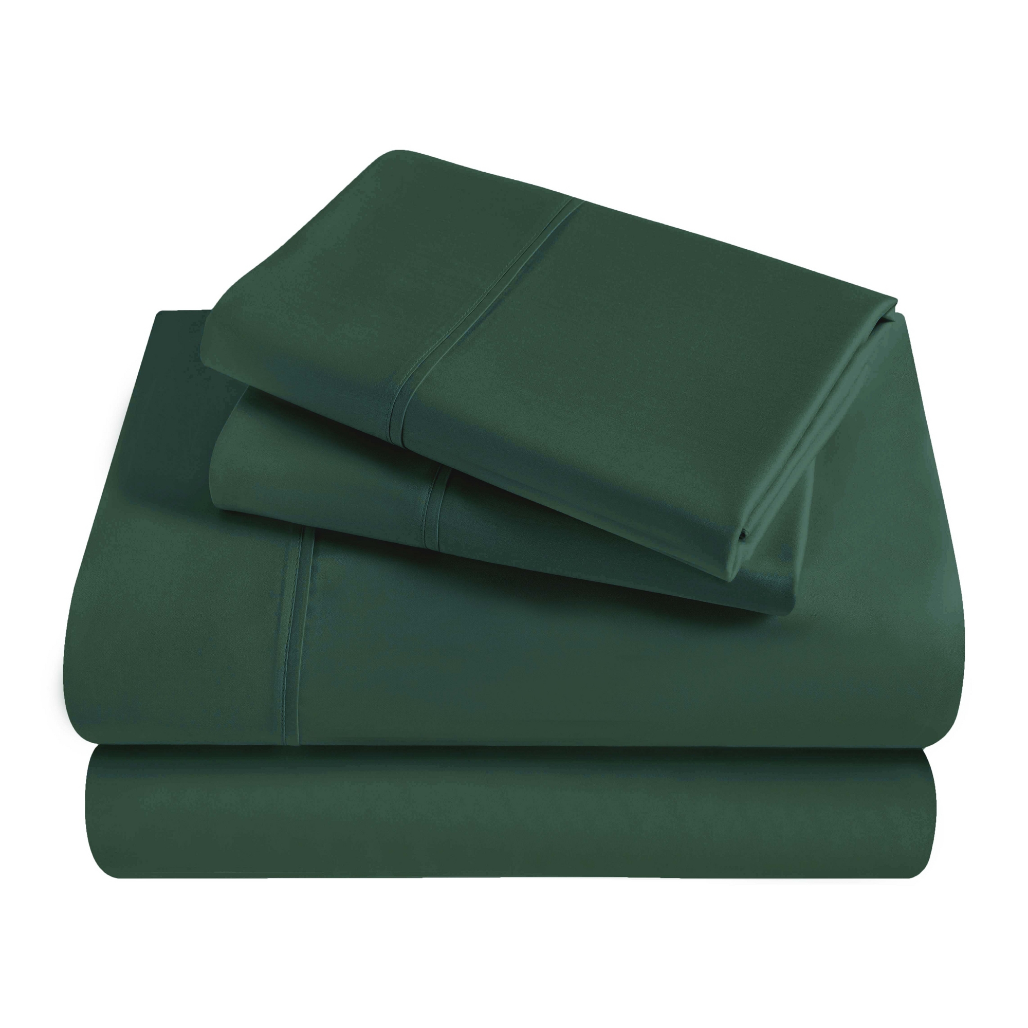 300-Thread Count Egyptian Cotton Sheet Set, Ultra-Soft, Deep Pocket Bedding , Queen, Hunter Green - Blue Nile Mills